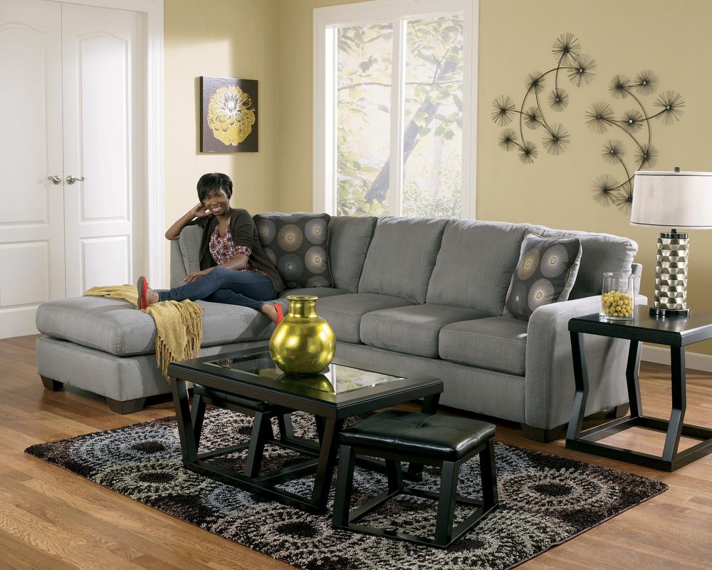 Signature Design by Ashley Zella Charcoal Contemporary Sectional Sofa with Left Arm Facing